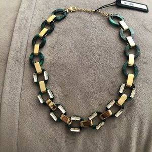 Ann Taylor green statement necklace
